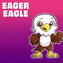 a cartoon eagle with the name eager eagle written above it
