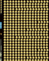 a bunch of smiley faces on a black background with the letter u in the lower right corner
