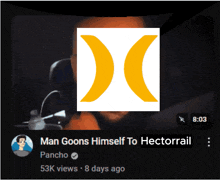 a man goes himself to hectorrail with 53k views