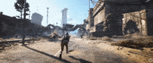 a video game scene with the letter b on the left