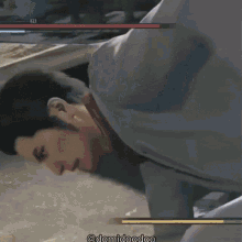 a man is kneeling down in a video game with the hashtag @domidoodoo on the bottom right