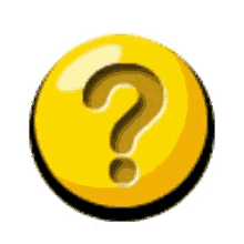 a yellow circle with a question mark in it