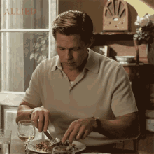 Interrupted While Eating Max Vatan GIF - Interrupted While Eating Max Vatan Brad Pitt GIFs
