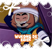 a cartoon character with a bandage on his head and the words wukong de eider above him