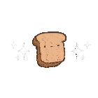 a cartoon drawing of a slice of toast with the words new follower below it