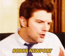 parks and rec bobby newport serious nod awesome