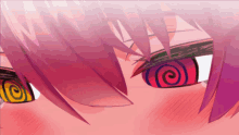 a close up of a person 's eyes with a swirl in the middle