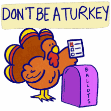 dont be a turkey go vote turkey thanksgiving turkey thanksgiving2020