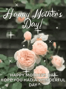 a happy mother 's day greeting card with roses and the words `` happy mother 's day ! ''