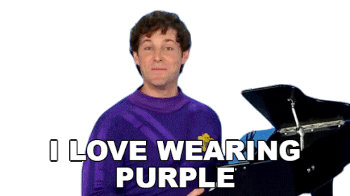 I Love Wearing Purple Lachy Wiggle Sticker - I Love Wearing Purple Lachy Wiggle The Wiggles Stickers