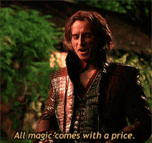 once upon a time rumplestiltskin mr gold magic all magic c omes with a price