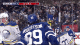 a hockey player with the number 39 on his back