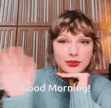 Taylor Swift Good Morning GIF - Taylor Swift Good Morning Wave GIFs