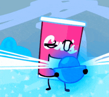 a cartoon drawing of a cup that has the word eoti on it