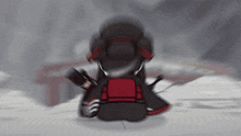 a blurry picture of a person with a red back