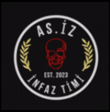 a logo for as.iz infaz timi with a skull