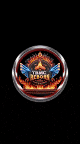 a tbmc reborn logo is displayed in the dark
