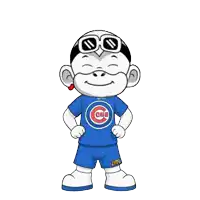 a cartoon character with a cubs shirt on