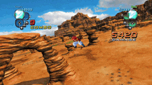 a video game screen shows a character with a combo of 9 and a damage of 4420