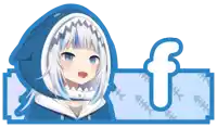 a picture of a girl with a shark head and the letter f