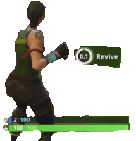 a video game character with the word revive on the bottom right