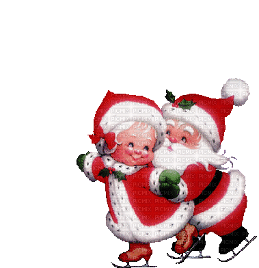 Mrs Clause Ice Skating Sticker - Mrs Clause Ice Skating Santa Stickers