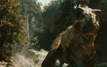 a t-rex with its mouth open and the word kepler in the background