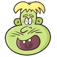 Green Cheeks Cartoon Sticker - Green Cheeks Cartoon Doodle Stickers