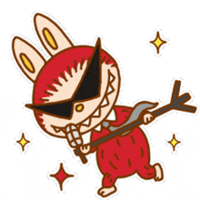 a cartoon of a rabbit wearing sunglasses and holding a cane