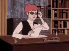 Cartoon Librarian Wink GIF - Cartoon Wink Librarian GIFs