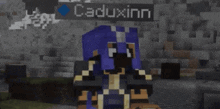 a close up of a minecraft character standing in front of a brick wall .