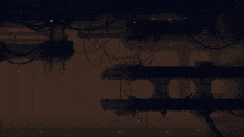 a drawing of a dark room with a few lights coming out of it