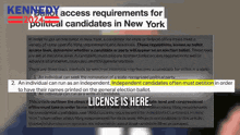 a page that says kennedy access requirements for political candidates in new york on it