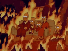 simpsons hell on fire flames burn
