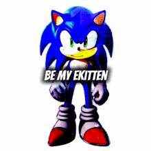 a picture of sonic the hedgehog with the words " be my ekitten " above him