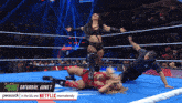 a peacock advertisement for a wrestling match on saturday june 7th