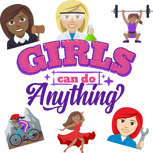 Girls Can Do Anything Woman Power Sticker - Girls Can Do Anything Woman Power Joypixels Stickers