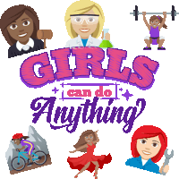 Girls Can Do Anything Woman Power Sticker - Girls Can Do Anything Woman Power Joypixels Stickers