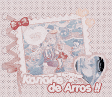 a postage stamp with a picture of a girl and the words kanade de aros