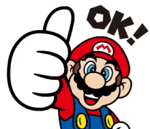 ok mario super marion thumbs up approved