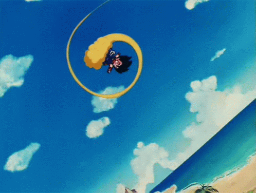 Kid Goku On Nimbus Gif