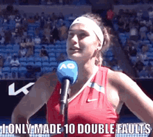 aryna sabalenka double faults i only made ten tennis serve