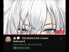 a screenshot of a live stream with the name debonair