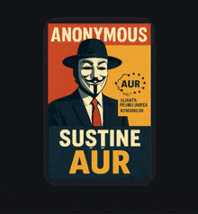 an anonymous poster with a man wearing a mask and a hat
