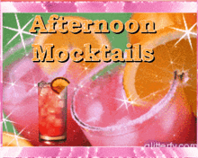an afternoon mocktail with an orange slice on top of it