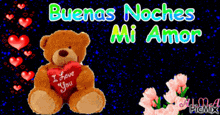 a teddy bear with a red heart that says i love you