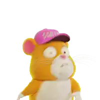 a stuffed animal wearing a hat that says squad