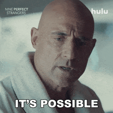 a man in a robe says it 's possible in black letters