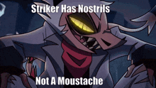 striker nostrils moustache helluva boss nose vs stache