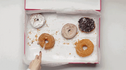 Box of donuts being eaten in the office break room | GIF